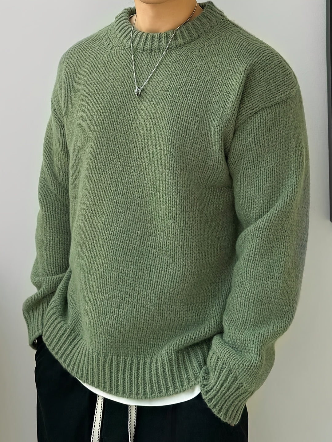 Men's Classic Knitted Sweater for Effortless Style 0