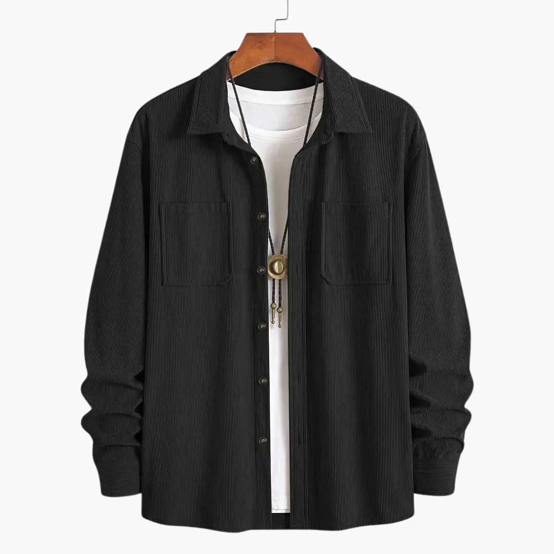 Men's Cord Jacket with Button Closure 4