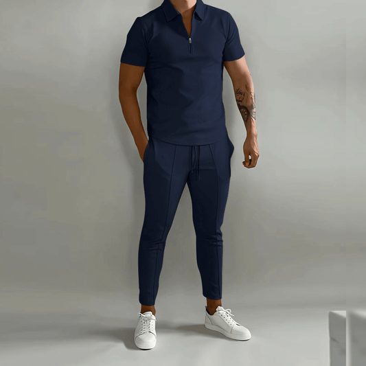 Men's Elegant Polo Shirt and Trouser Set 0