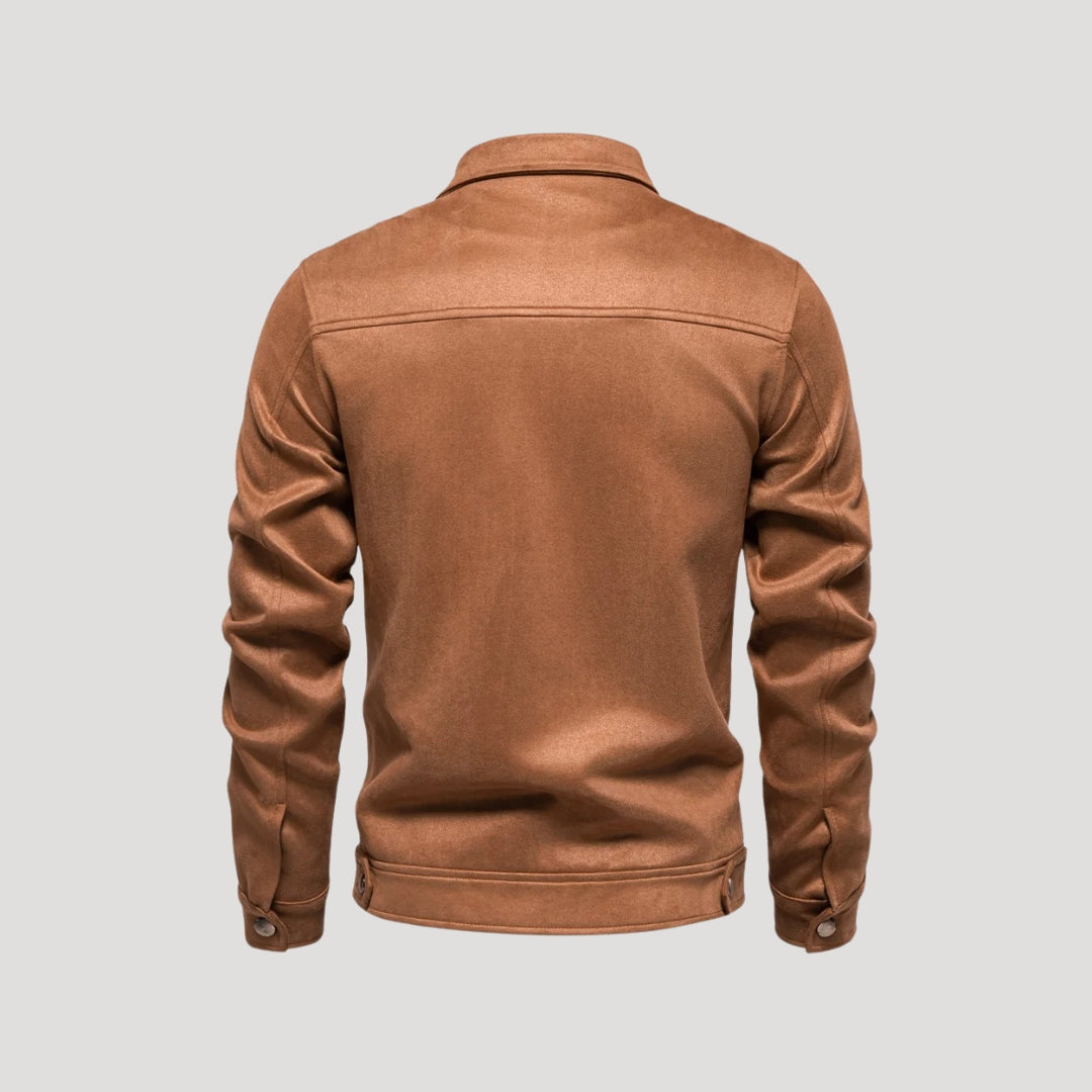 Men's Faux Suede Bomber Jacket 2