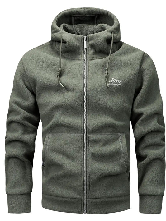 Men's Fleece Jacket with Hood for Outdoor Adventures 0