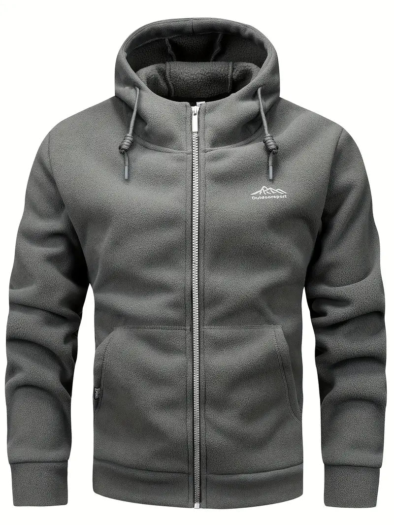 Men's Fleece Jacket with Hood for Outdoor Adventures 1
