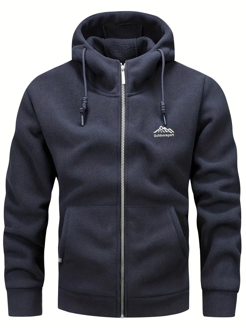 Men's Fleece Jacket with Hood for Outdoor Adventures 3