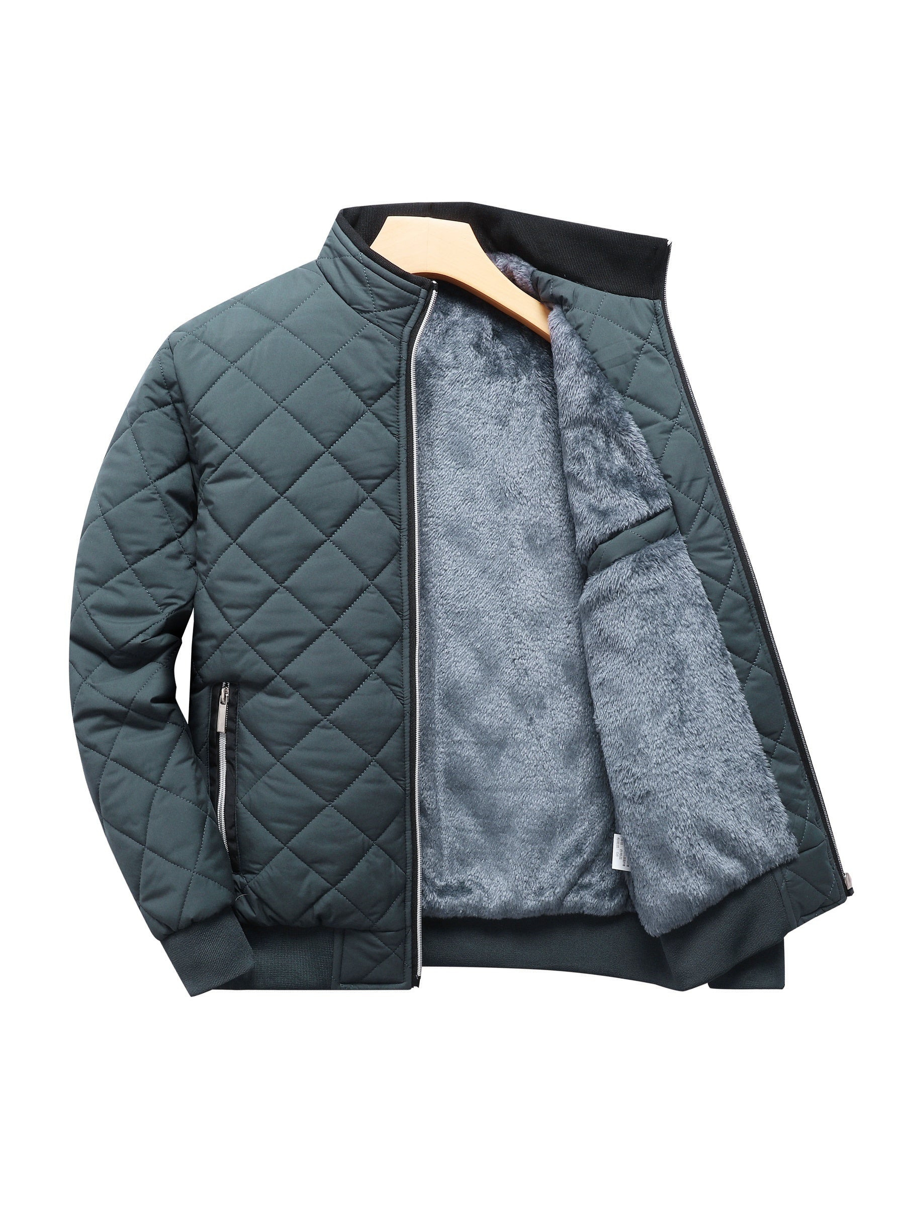 Men's Fleece Puffer Jacket - Warm Winter Outerwear 1