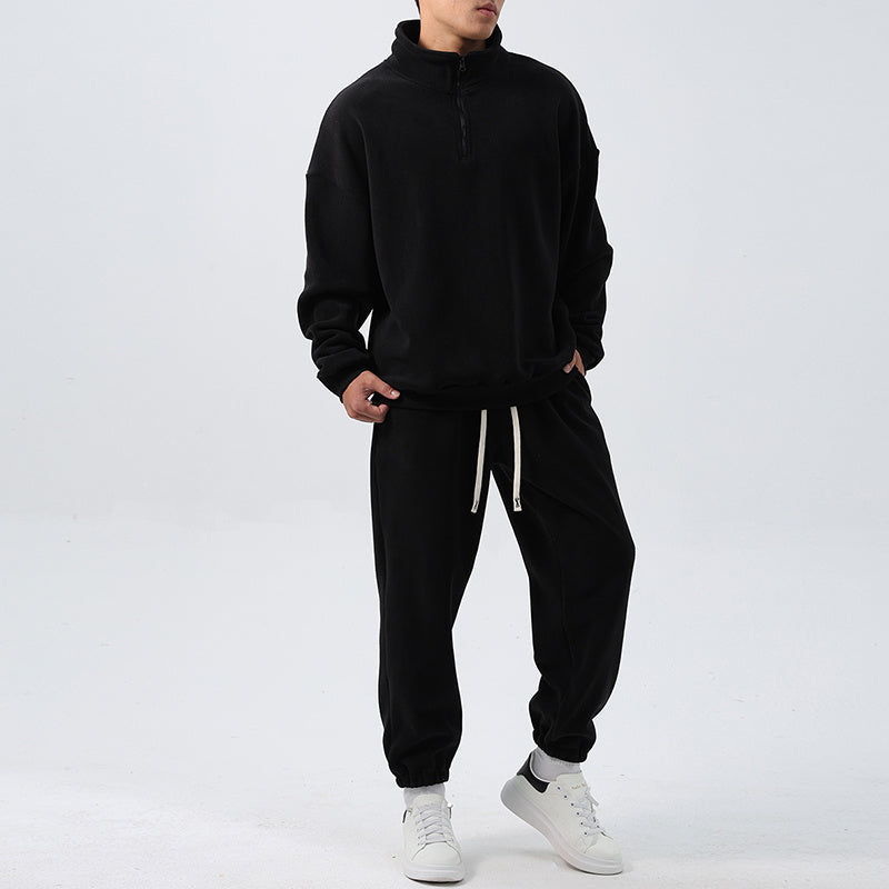 Men's Fleece Training Suit with Stand-Up Collar 0