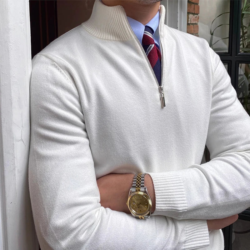 Men's Half-Zip Jumper - Stylish Knitwear for Casual Wear