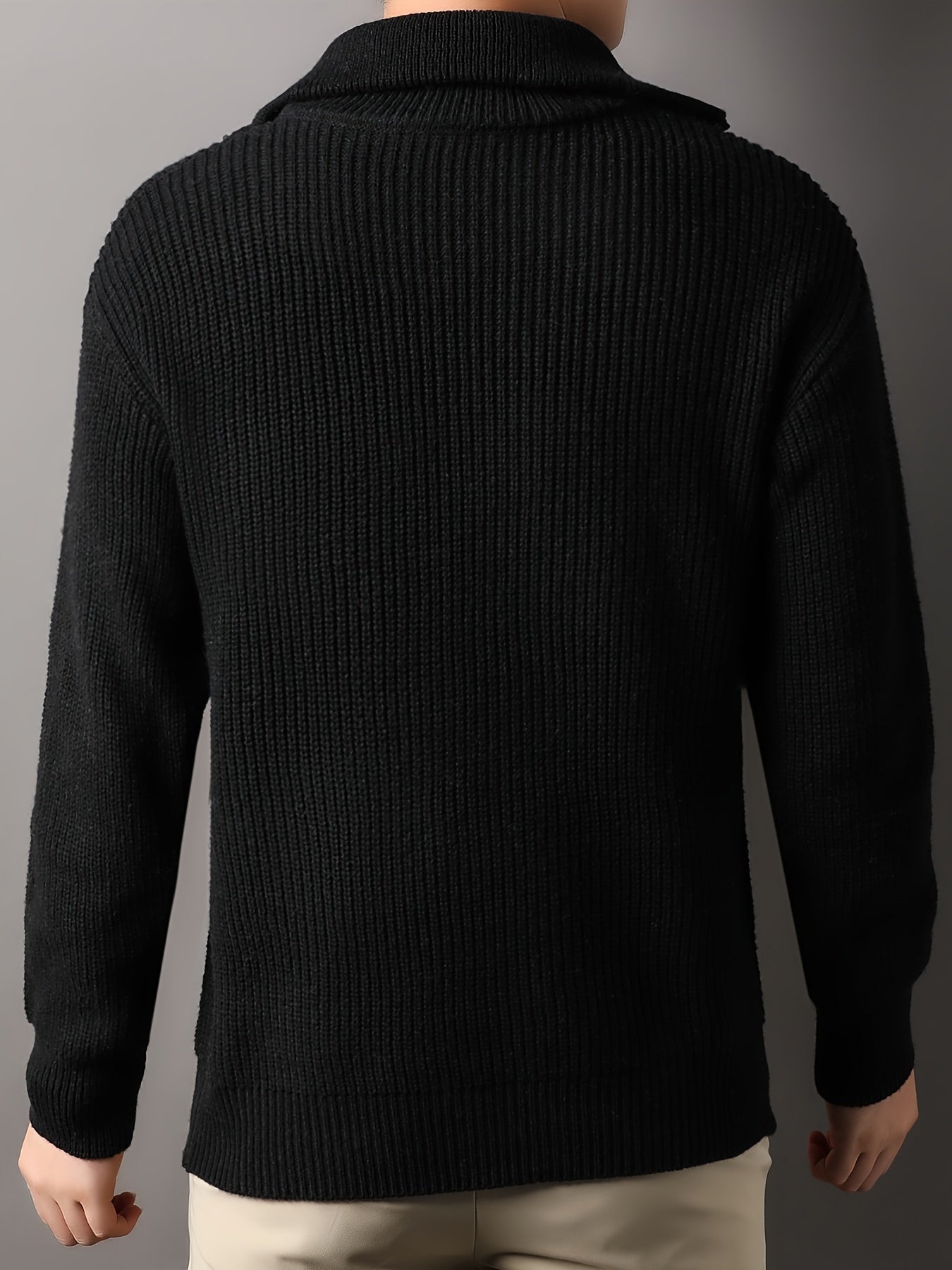 Men's Half-Zip Knit Sweater for Stylish Winter Look 4