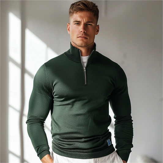 Men's Half-Zip Sweater with Unique Design and Comfort 0
