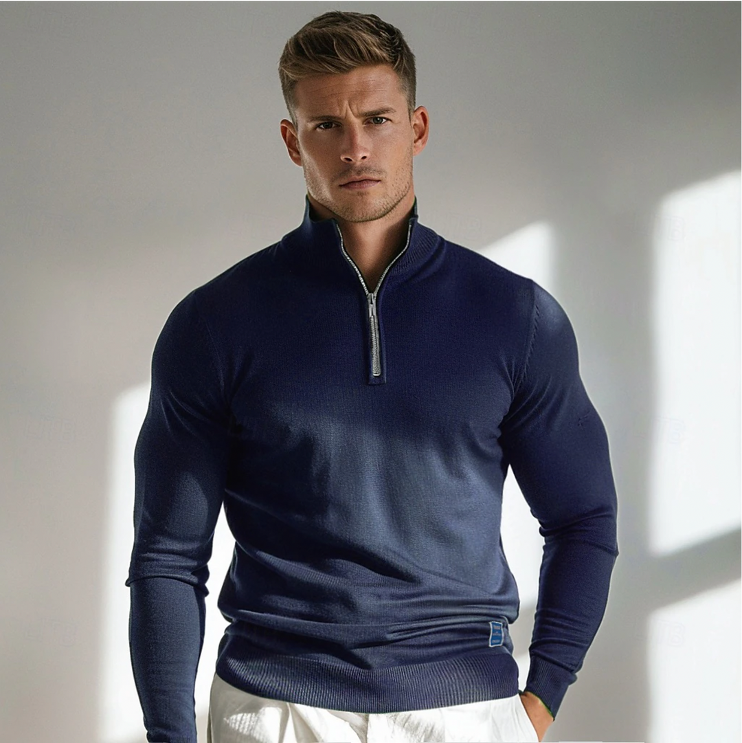 Men's Half-Zip Sweater with Unique Design and Comfort 1