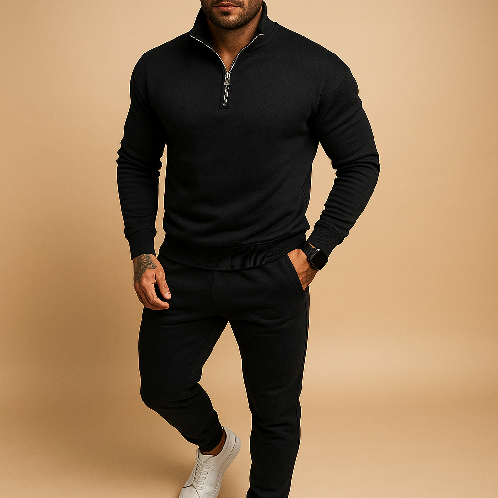 Men's Half-Zip Sweatshirt and Jogging Pants Set 2