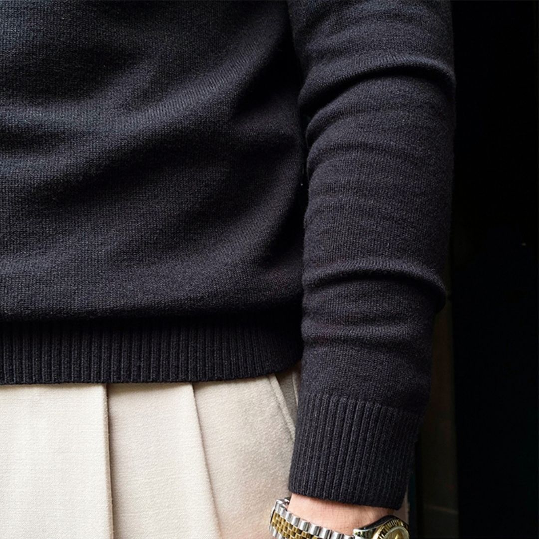 Men's Half Zip Sweater - Knitted Relaxed Fit for Winter 7