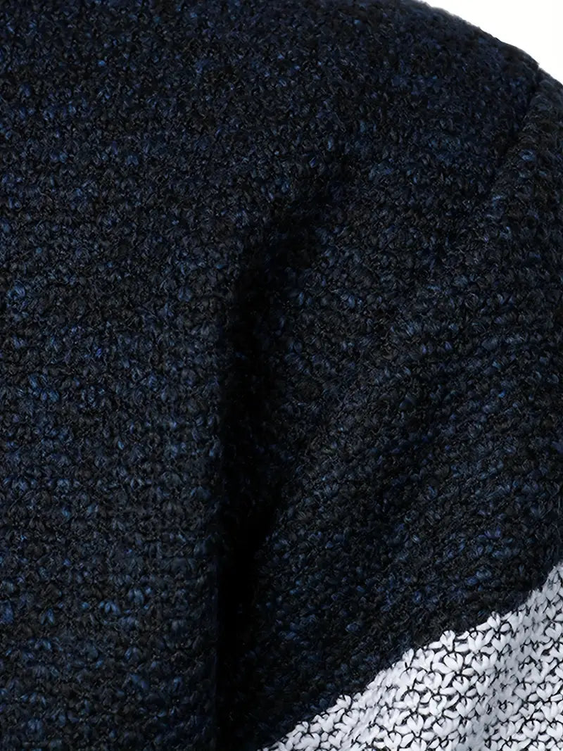 Men's Half Zip Sweater - Modern Knitted Design 1