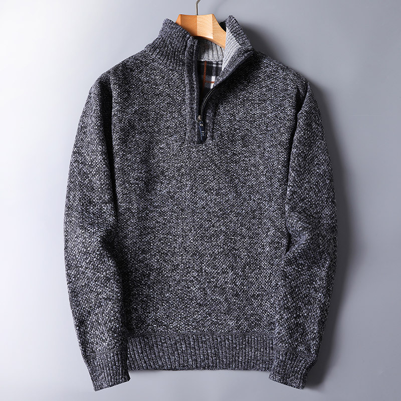 Men's Half Zip Sweater in Stylish Knit Fabric 0