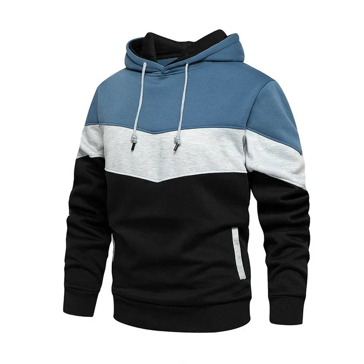 Men's Hooded Pullover with Stripes 0