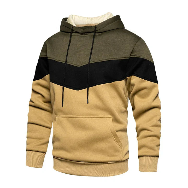 Men's Hooded Pullover with Stripes 1