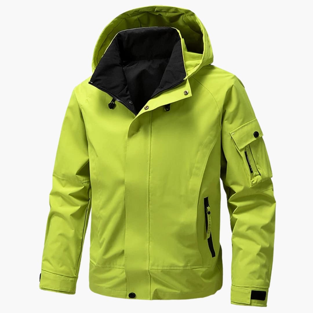 Men's Hooded Softshell Jacket with Functional Pockets 0