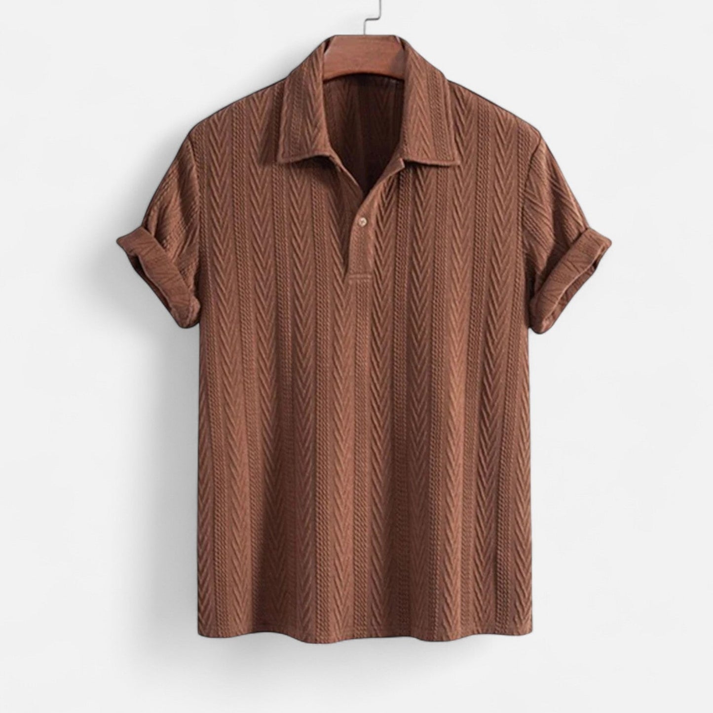 Men's Jacquard Polo Shirt - Casual Elegance and Comfort 0