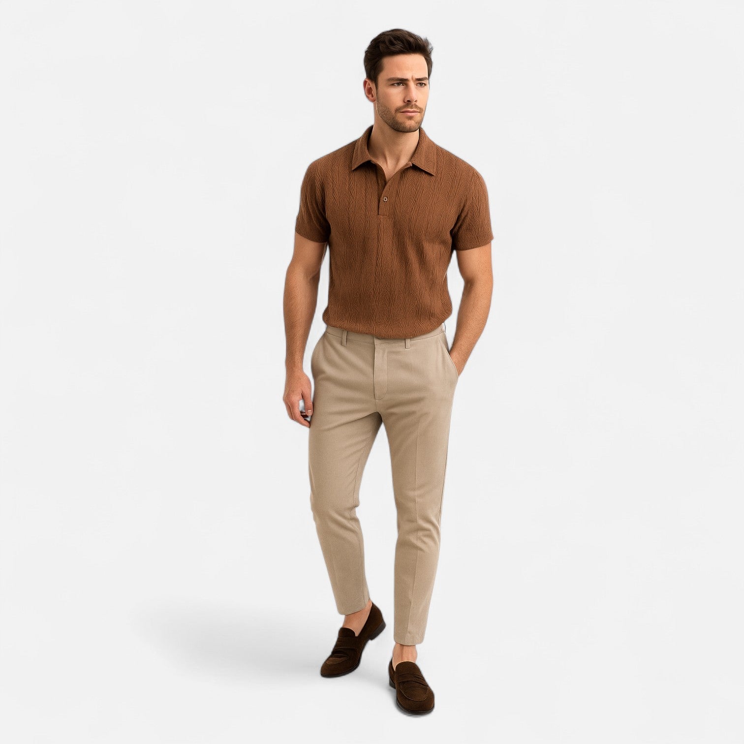 Men's Jacquard Polo Shirt - Casual Elegance and Comfort 3
