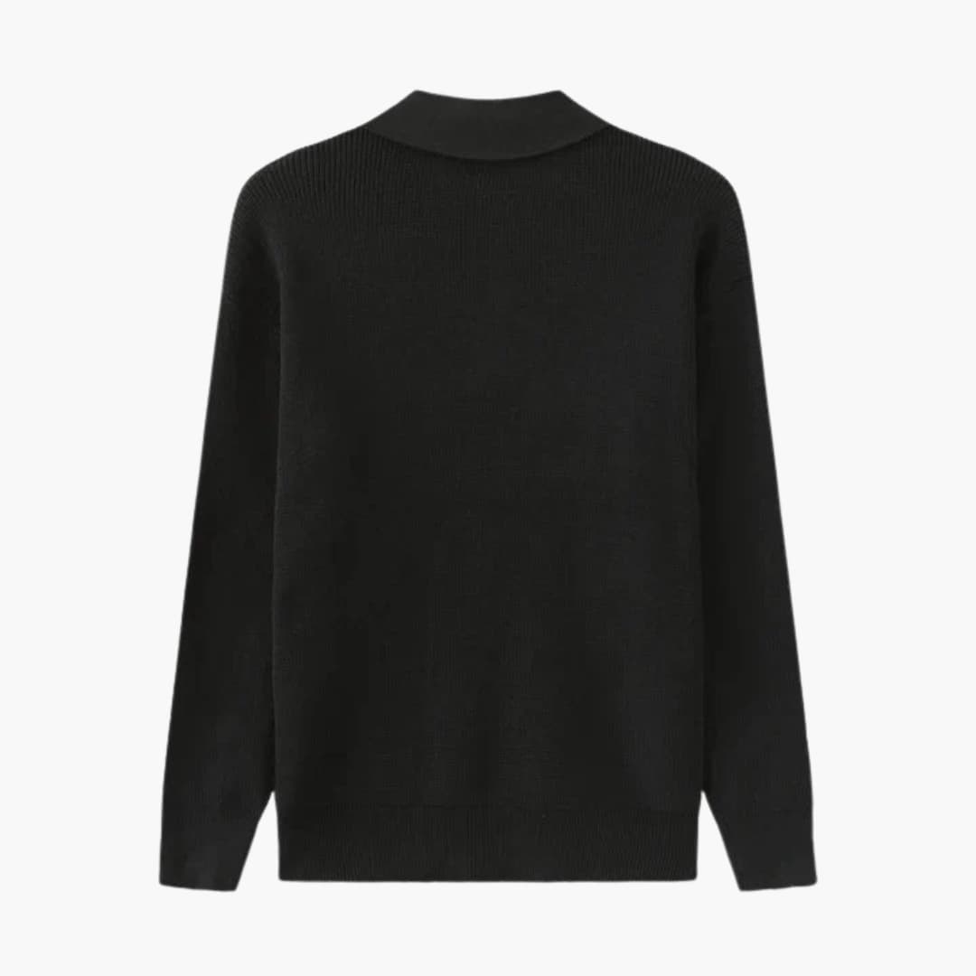 Men's Knit Sweater with Half-Zip Collar 1