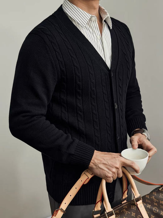 Men's Knitted Cardigan Sweater for Autumn and Winter 0