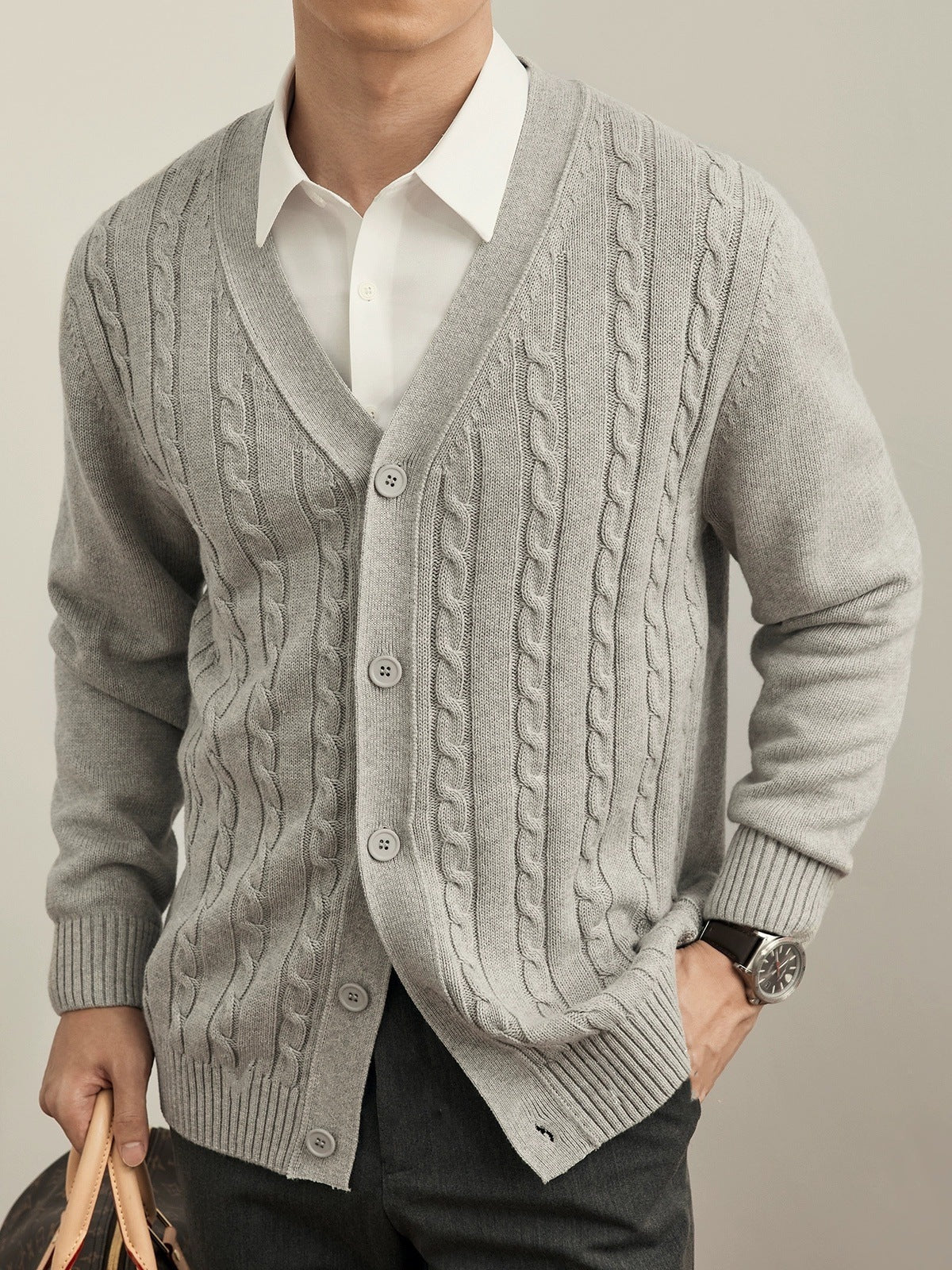 Men's Knitted Cardigan Sweater for Autumn and Winter 6