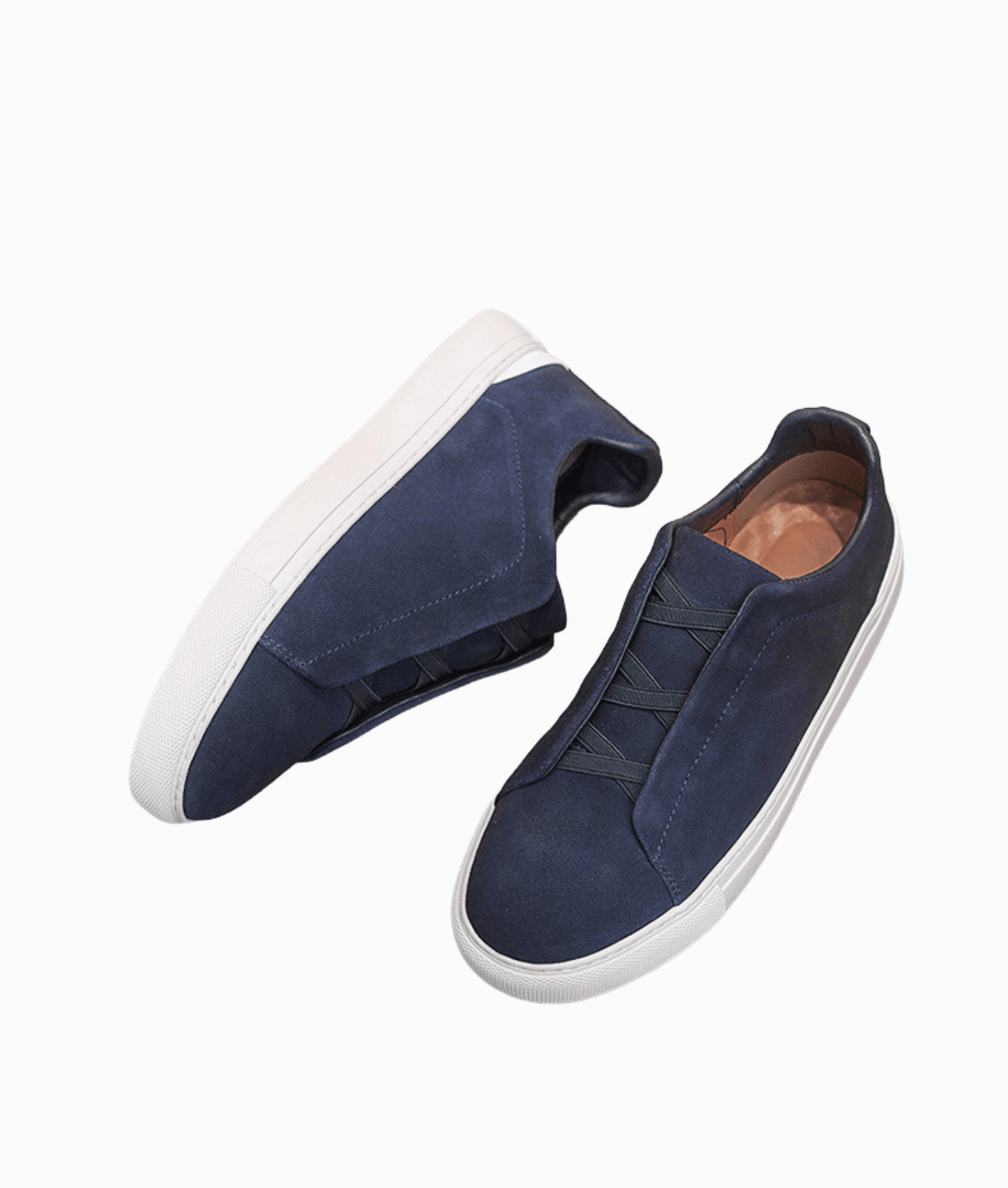 Men's Leather Sneakers - Classic Low-Top Trainers 1