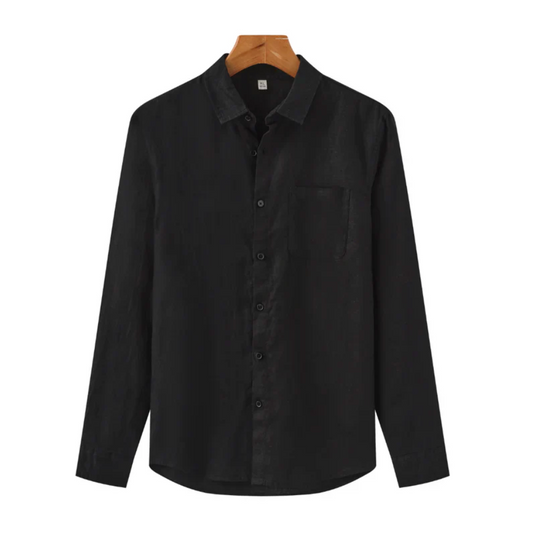 Men's Linen Button-Up Shirt 0