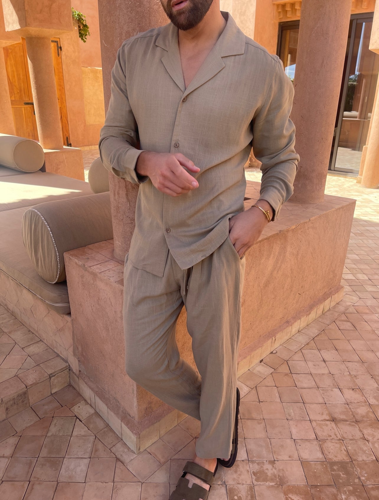 Men's Linen Lounge Set - Comfortable Men's Loungewear Set 4