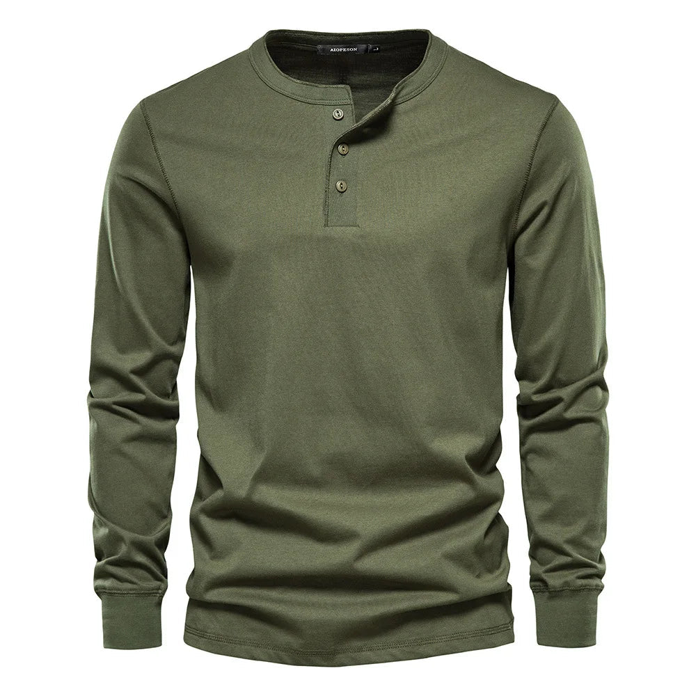 Men's Long Sleeve Henley T-Shirt 5