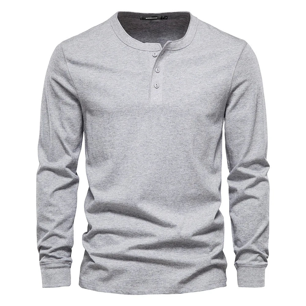 Men's Long Sleeve Henley T-Shirt 6