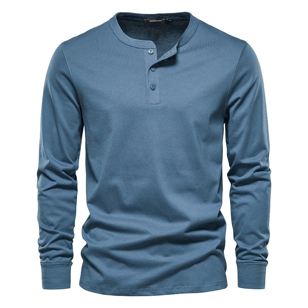 Men's Long Sleeve Henley T-Shirt 7