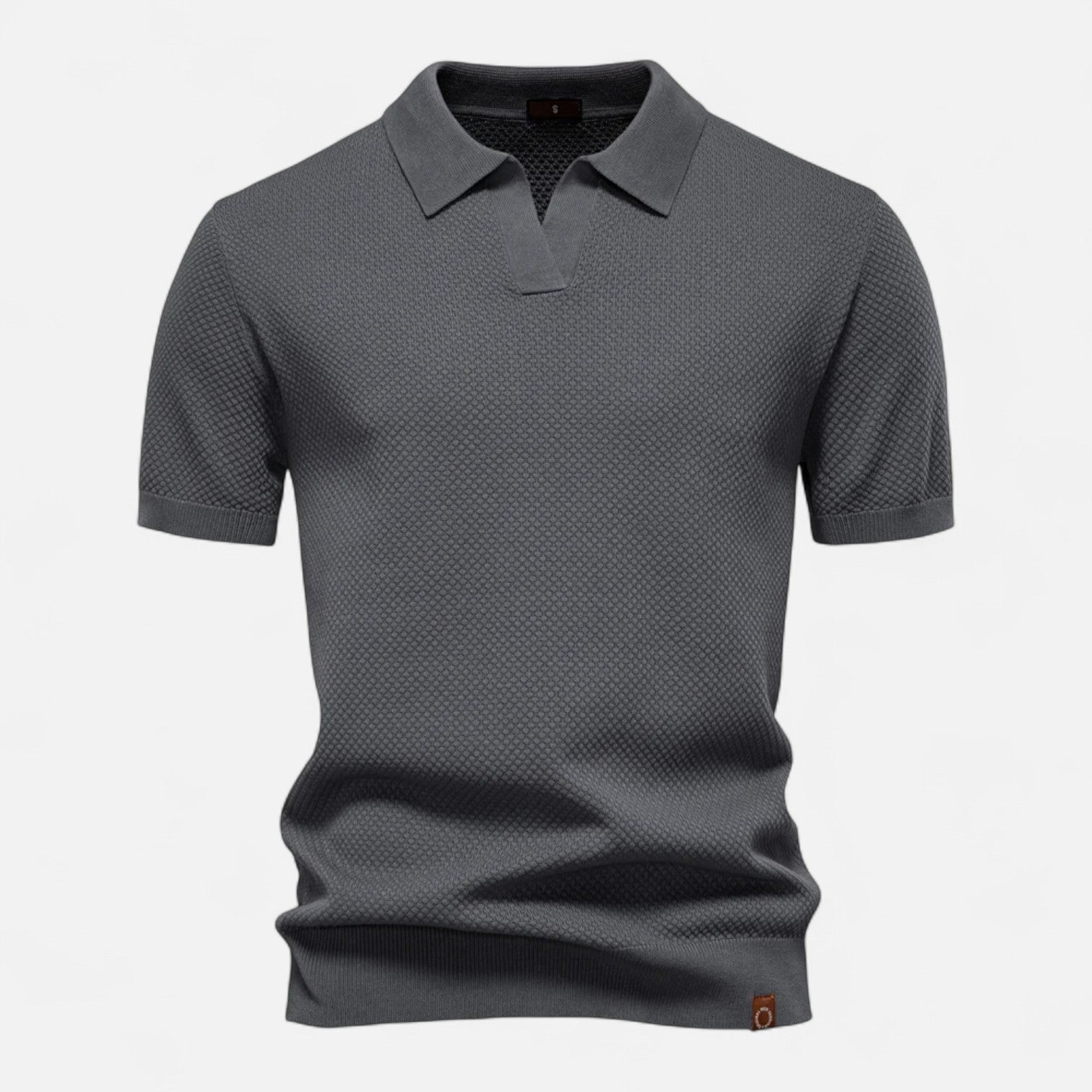Men's Long Sleeve Knit Polo Shirt - Casual Golf Polos 0