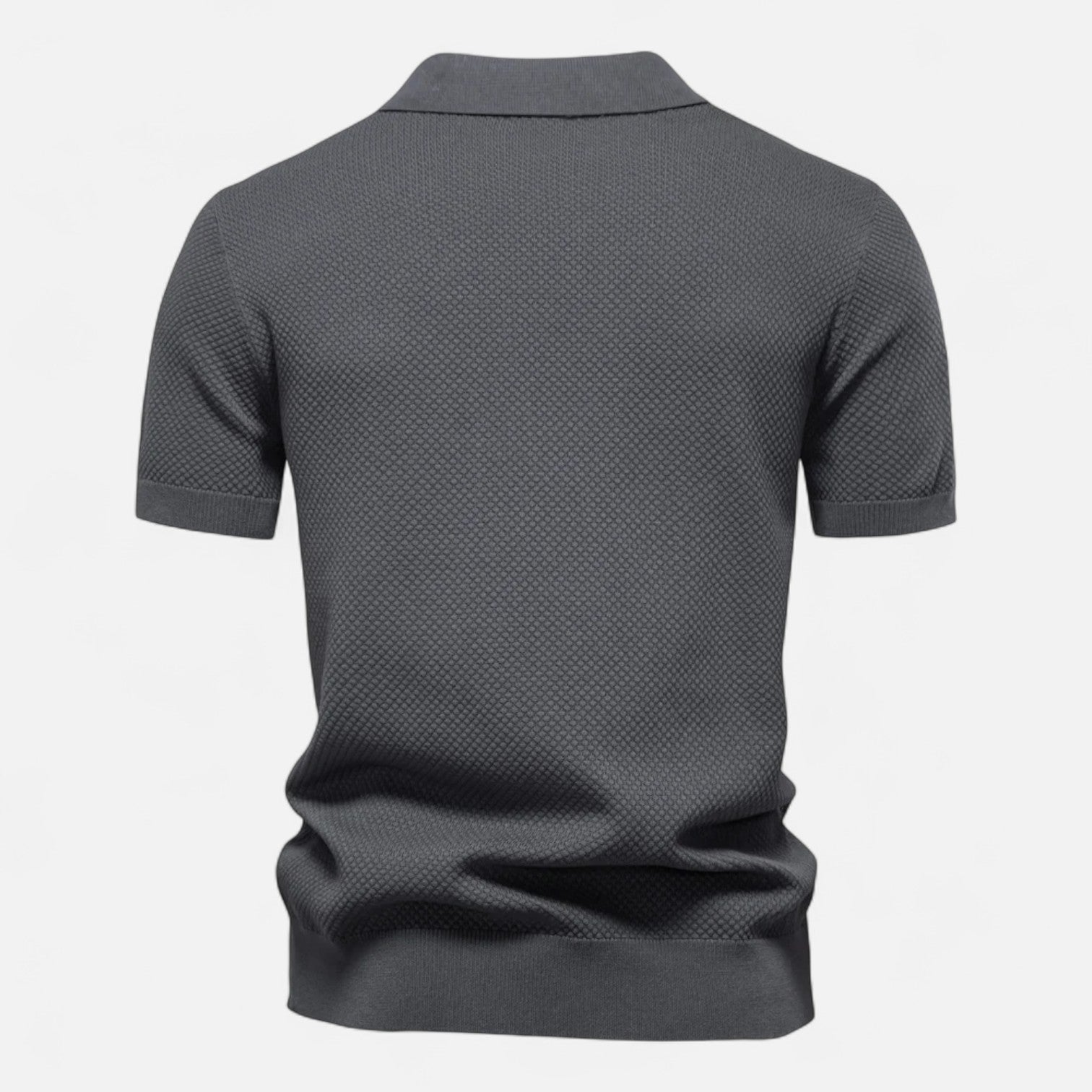 Men's Long Sleeve Knit Polo Shirt - Casual Golf Polos 1