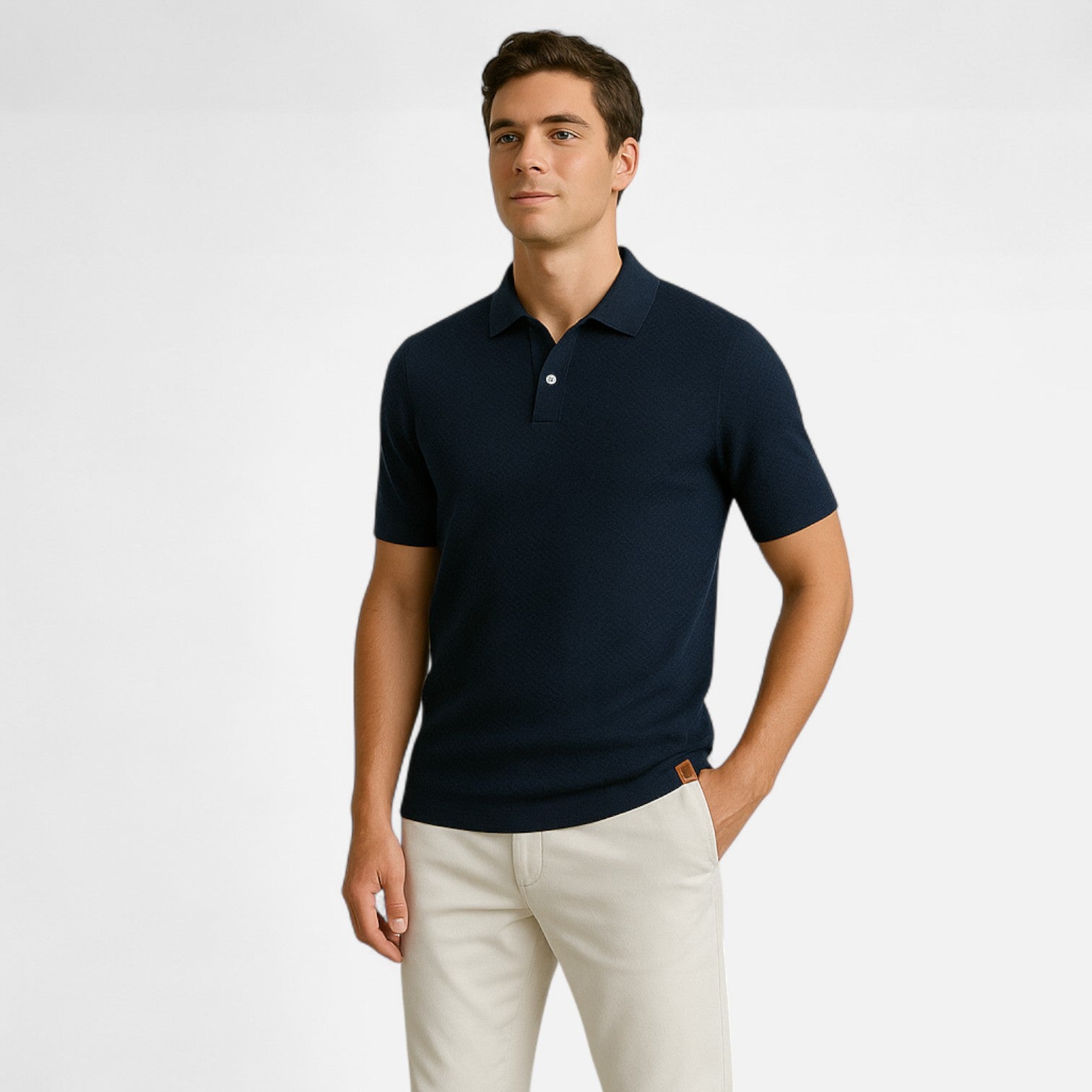 Men's Long Sleeve Knit Polo Shirt - Casual Golf Polos 5