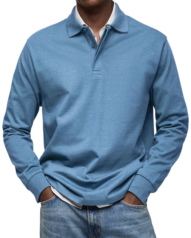 Men's Long Sleeve Polo Shirt - Casual and Comfortable 0
