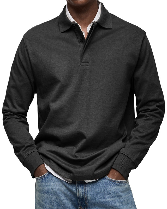 Men's Long Sleeve Polo Shirt - Casual and Comfortable 2