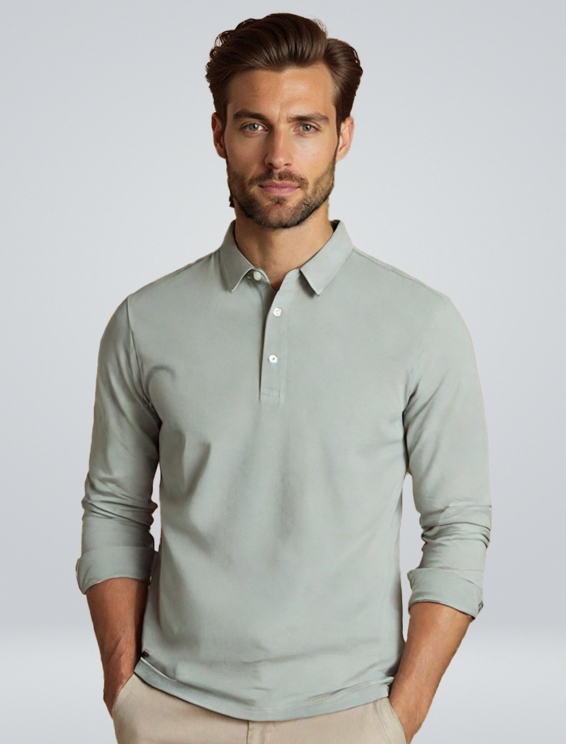 Men's Long Sleeve Polo Shirt - Classic Style and Comfort 1