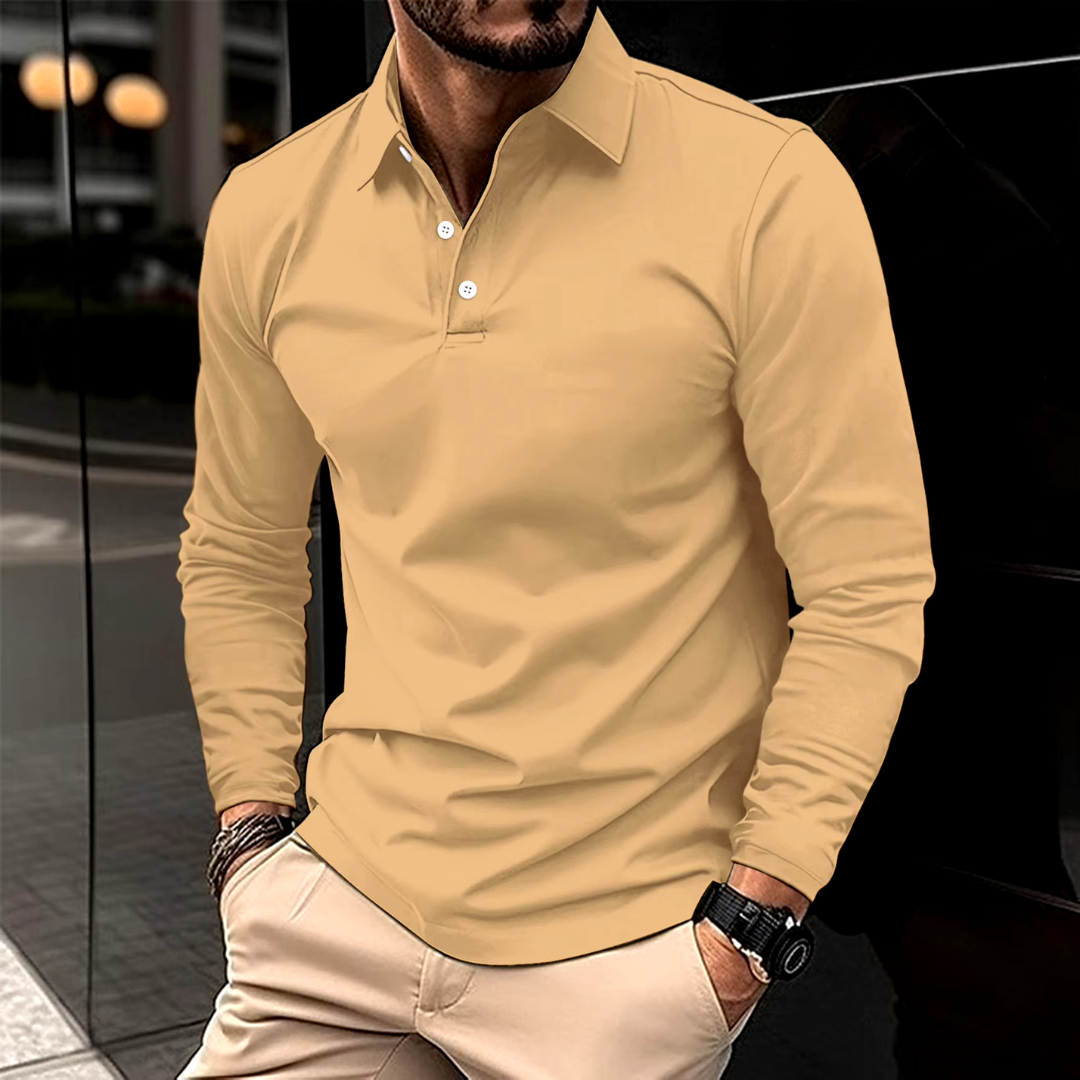 Men's Long Sleeve Polo Shirt - Classic Style and Comfort 8