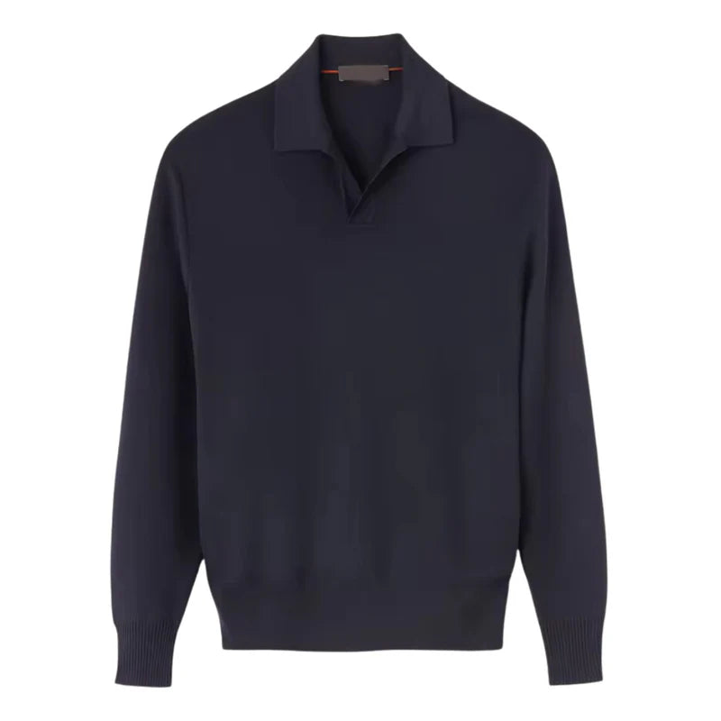 Men's Long Sleeve Polo Shirt - Comfortable Knit Relaxed Fit 2