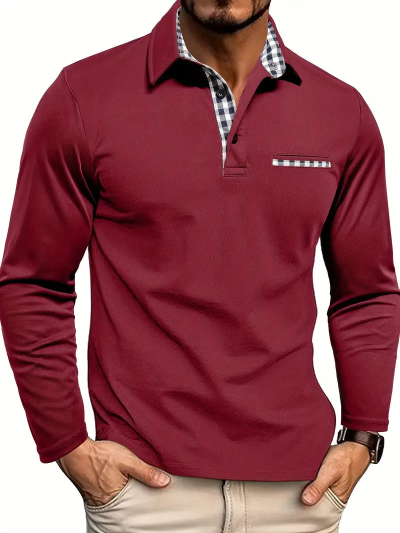 Men's Long Sleeve Polo Shirt - Stylish Golf Shirt for Men 0