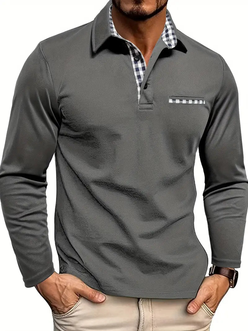 Men's Long Sleeve Polo Shirt - Stylish Golf Shirt for Men 1