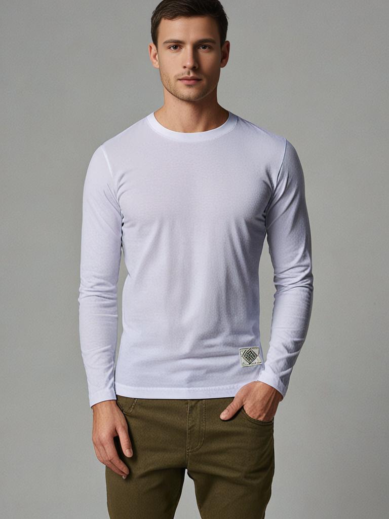 Men's Long Sleeve T-Shirt - Classic O-Neck Style 0
