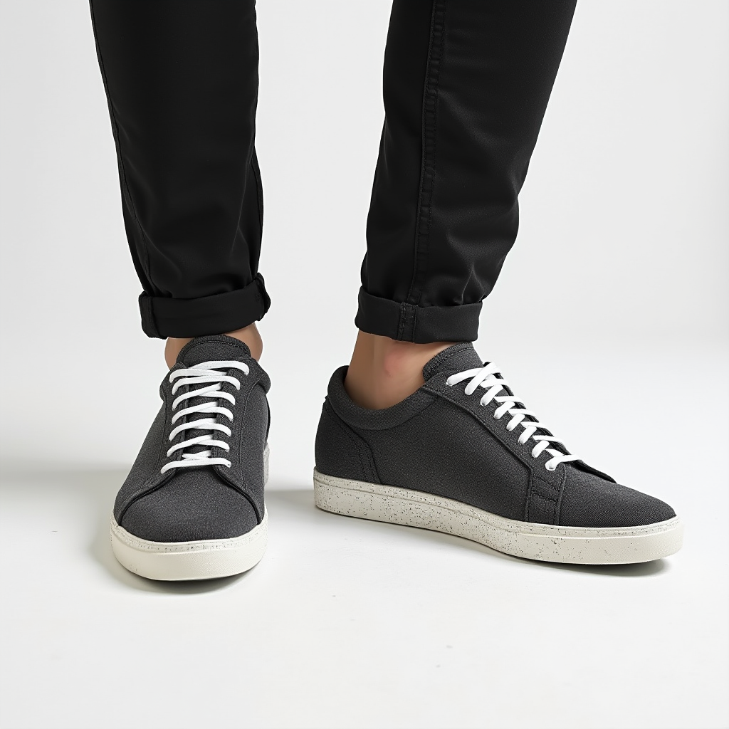 Men's Low-Top Sneakers with Flexible Rubber Sole 0