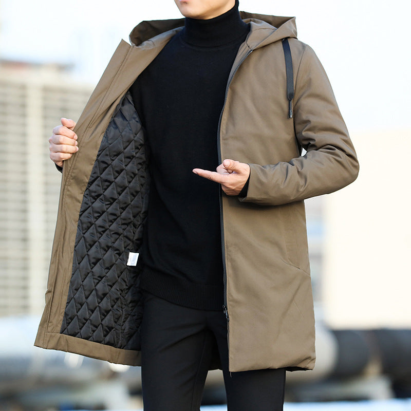Men's Medium Quilted Winter Coat with Hood 2