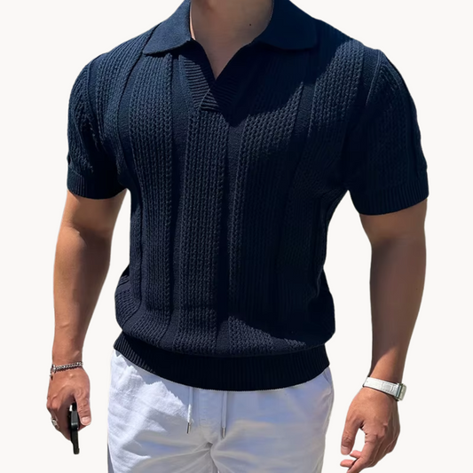 Men's Open Collar Mesh Shirt - Breathable Slim Fit Shirt 0