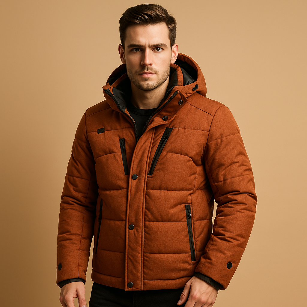 Men's Parka Jacket with Removable Hood for Winter Warmth 0