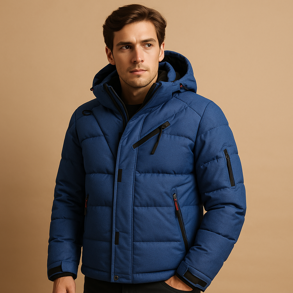 Men's Parka Jacket with Removable Hood for Winter Warmth 2