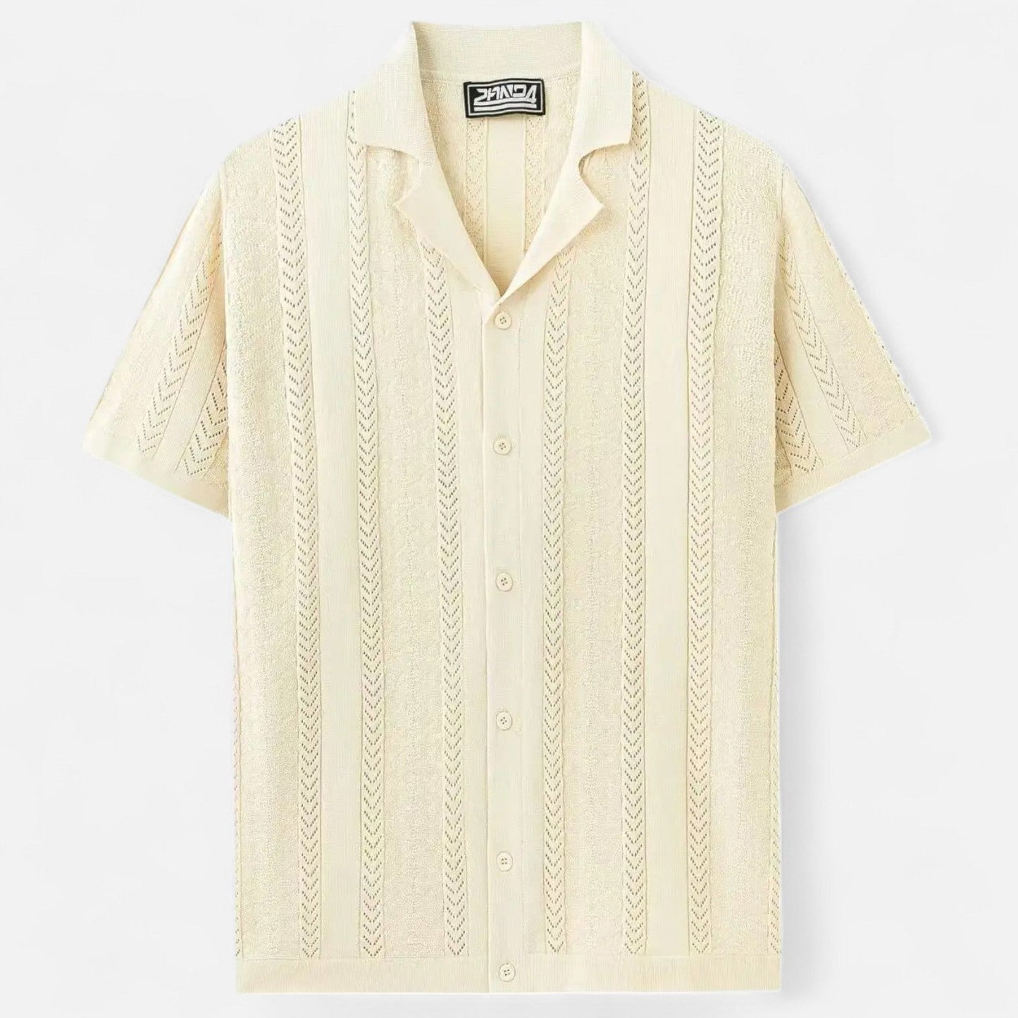 Men's Patchwork Stripe Knit Shirt 3