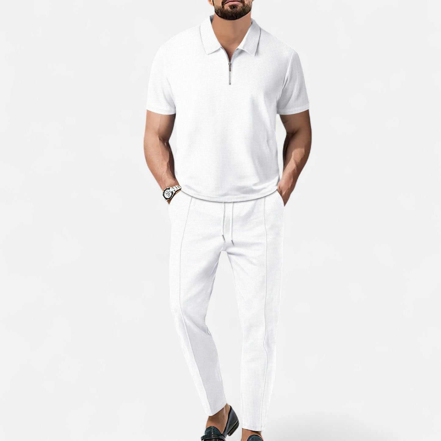 Men's Polo Shirt and Trouser Set - Casual Comfort Outfit 4