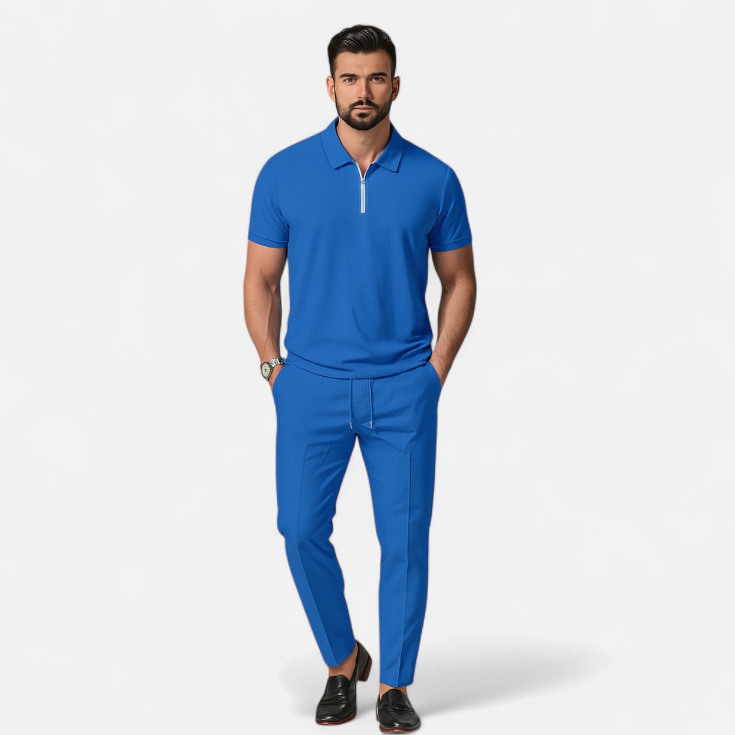 Men's Polo Shirt and Trouser Set - Casual Comfort Outfit 6